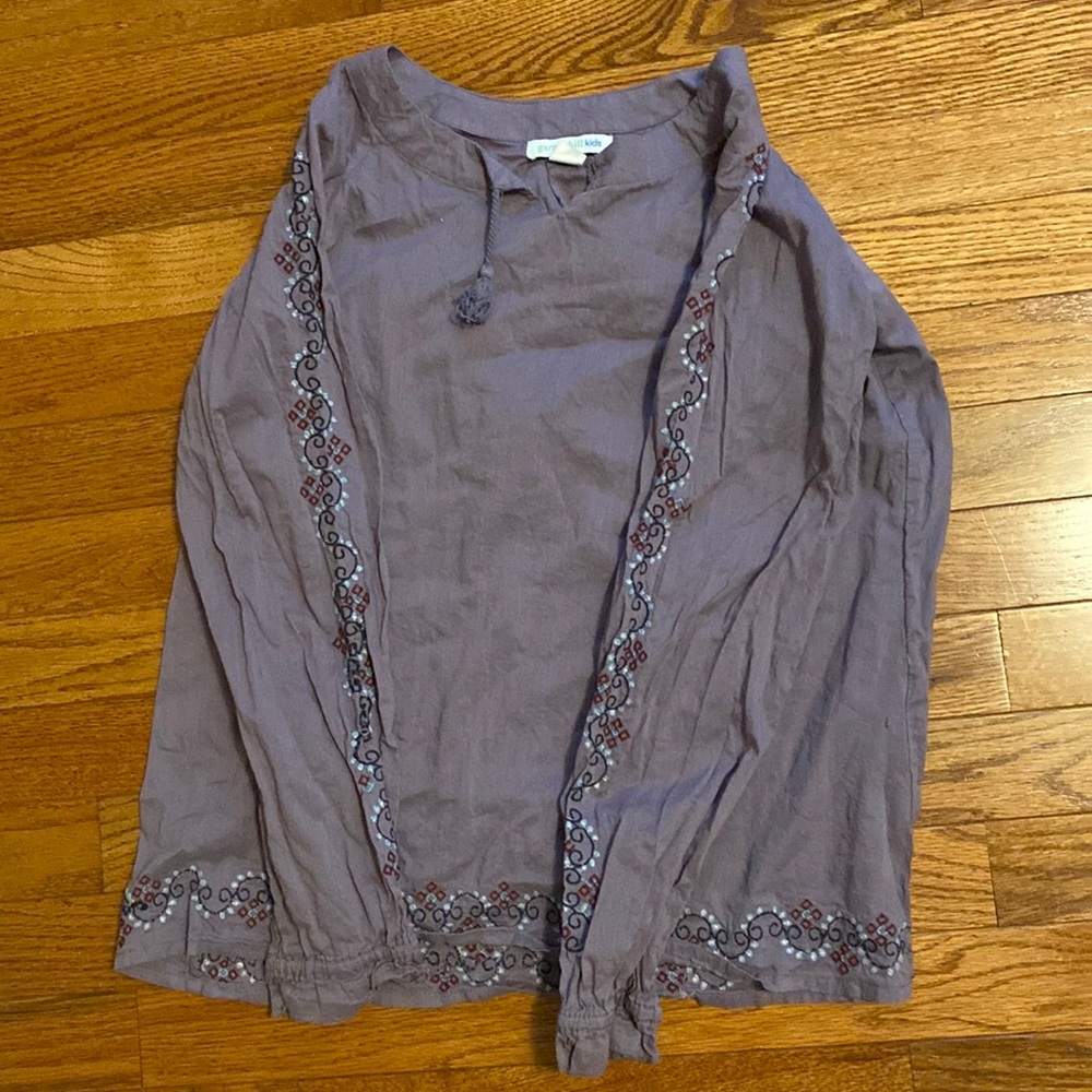 Garnet Hill, purple tops, size 12 fit snug